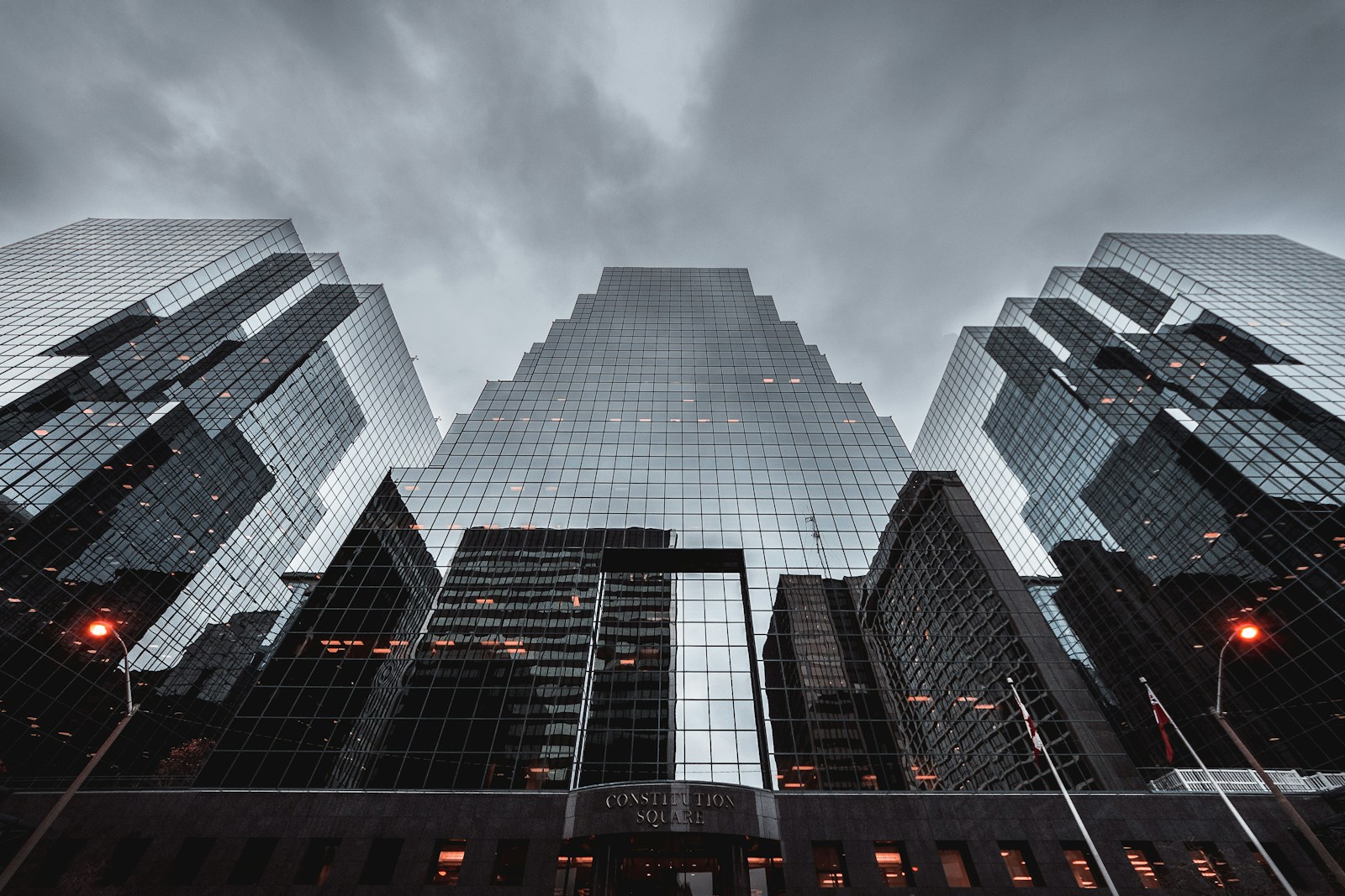 Sculptural architecture with light moving across its surfaces